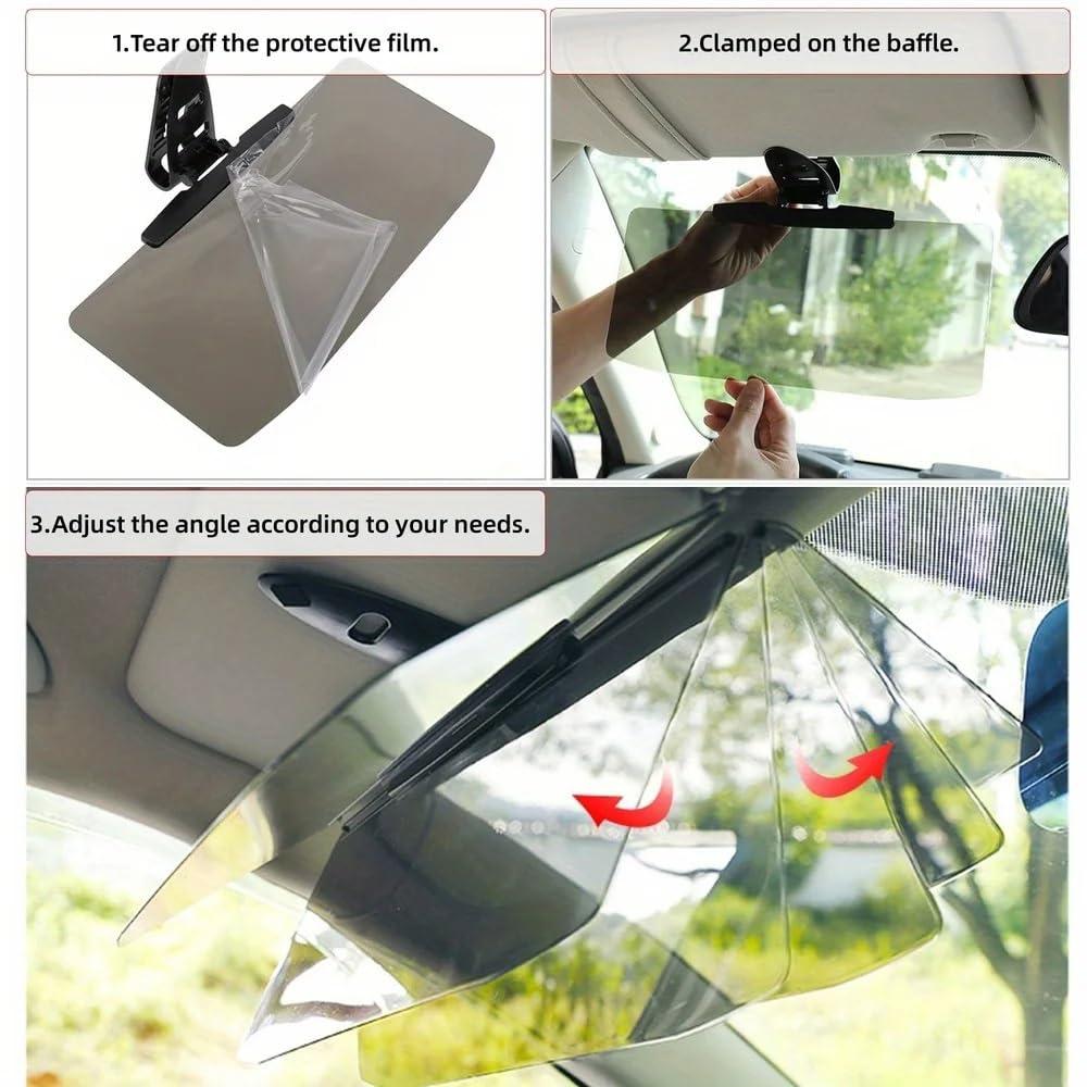 Universal Anti-Glare Polarized Car Sun Visor Extender with UV400 Protection 12.6 x 5 Lens Size Quick 5 Sec Install Safe Driving Windshield Shade