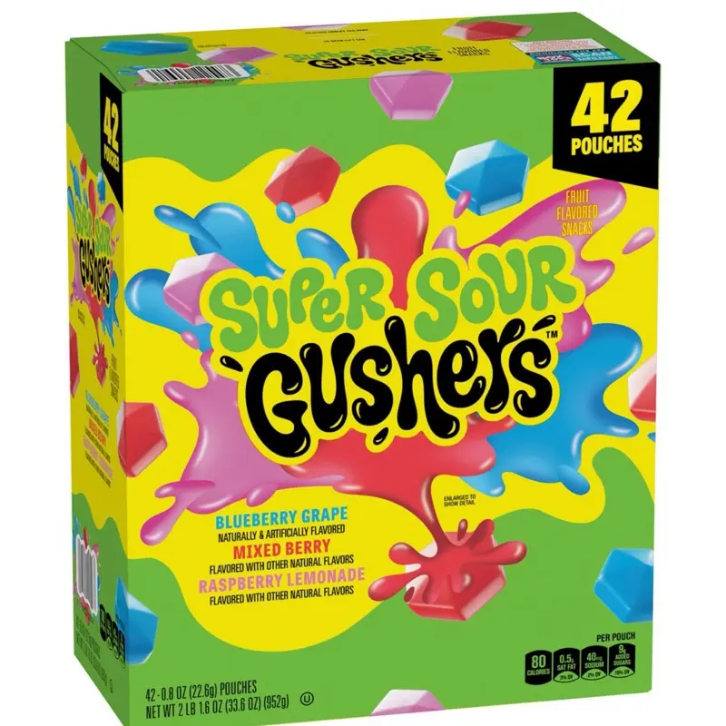 Super Sour Gushers 0.8 oz., 42 pk
