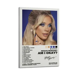 Megan Moroney Am I Okay Poster for Bedroom Aesthetic Canvas Wall Art Living Room Posters Painting Picture Print Modern Family Decor Artist Bathroom Poster