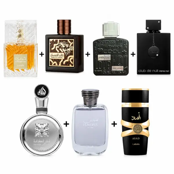 Lattafa( ASAD, KHAMRAH, FAKHAR PLATIN, RAMZ SILVER, QAED AL FURSAN UNTAMED, HAWAS, CLUB DE NUIT INTENSE MAN) Men's Fragrance Gift Bundle (Single Item Options Available) -