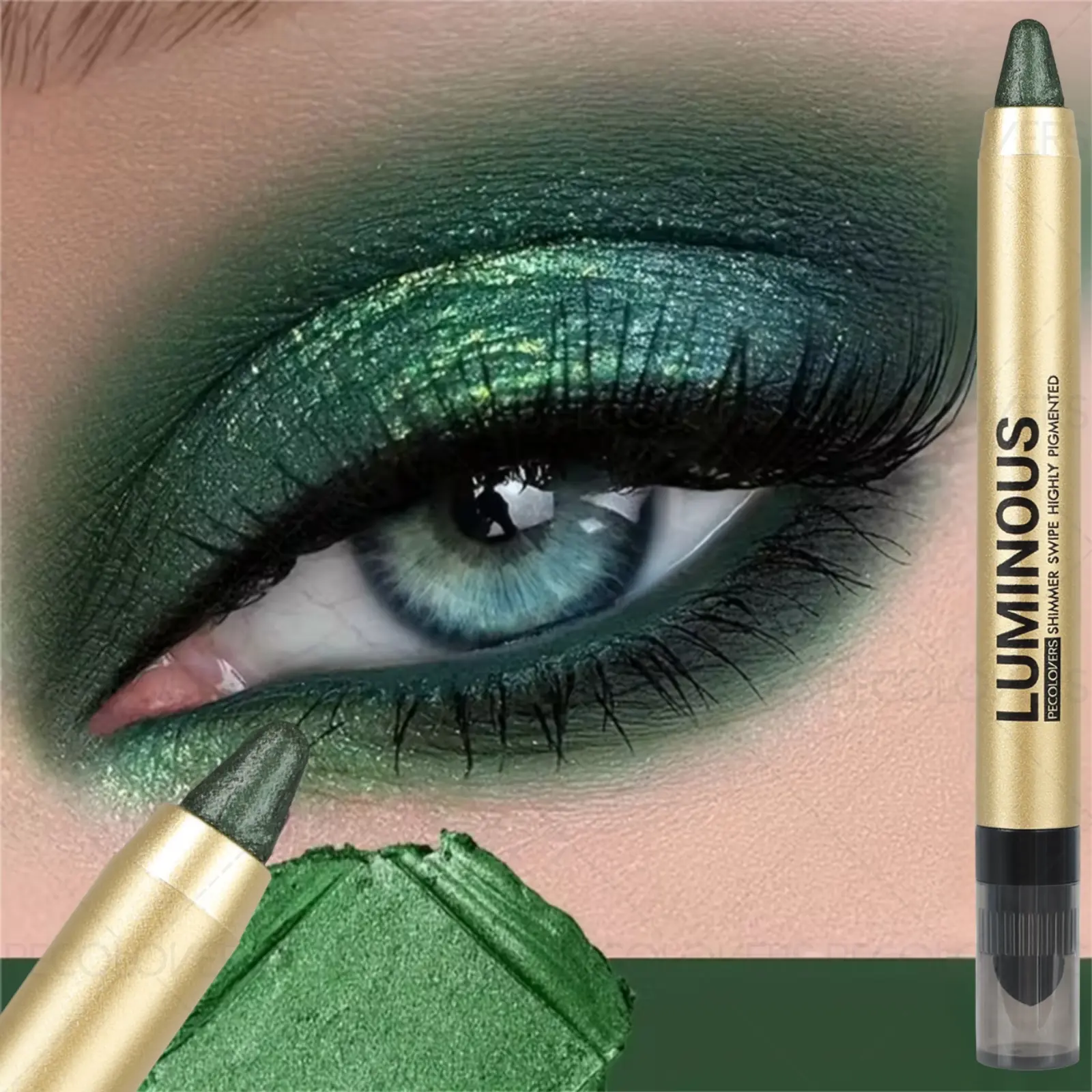 1PC Shimmer Three-dimensional Lying Silkworm Pen, Pearlescent Flash Highlight Eyeshadow Stick, Glitter Shimmer Eyeshadow, Eye makeup products, Creamy Texture, Easy To Use, Suitable for Christmas, Travel and Daily Use