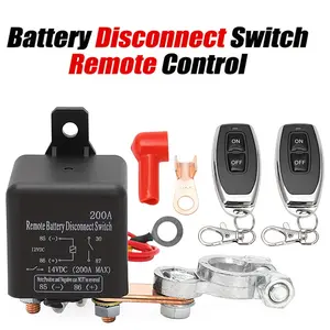 200a 12V Car Battery Disconnect Switch, Dual Remote Control Battery Relay, Anti-Theft Battery off Switch Isolator Controller, Vehicle