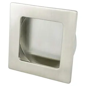 212 MAIN Brushed Nickel Recess Pull Stylus Knob, 2.5 in. Dia., Contemporary Look Door Hardware for Doors