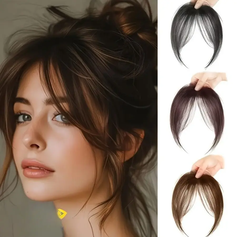 Synthetic Straight Clip-In Hair Extensions - 3-Piece Set with 3 Colors (1 Each), Heat-Resistant Fiber, Adjustable Snap-On Mesh Cap, Brown, Salon-Quality Seamless Blending, Secure Fit for Parties & Daily Use, Straight Synthetic Hairpieces, Synthetic Hair E