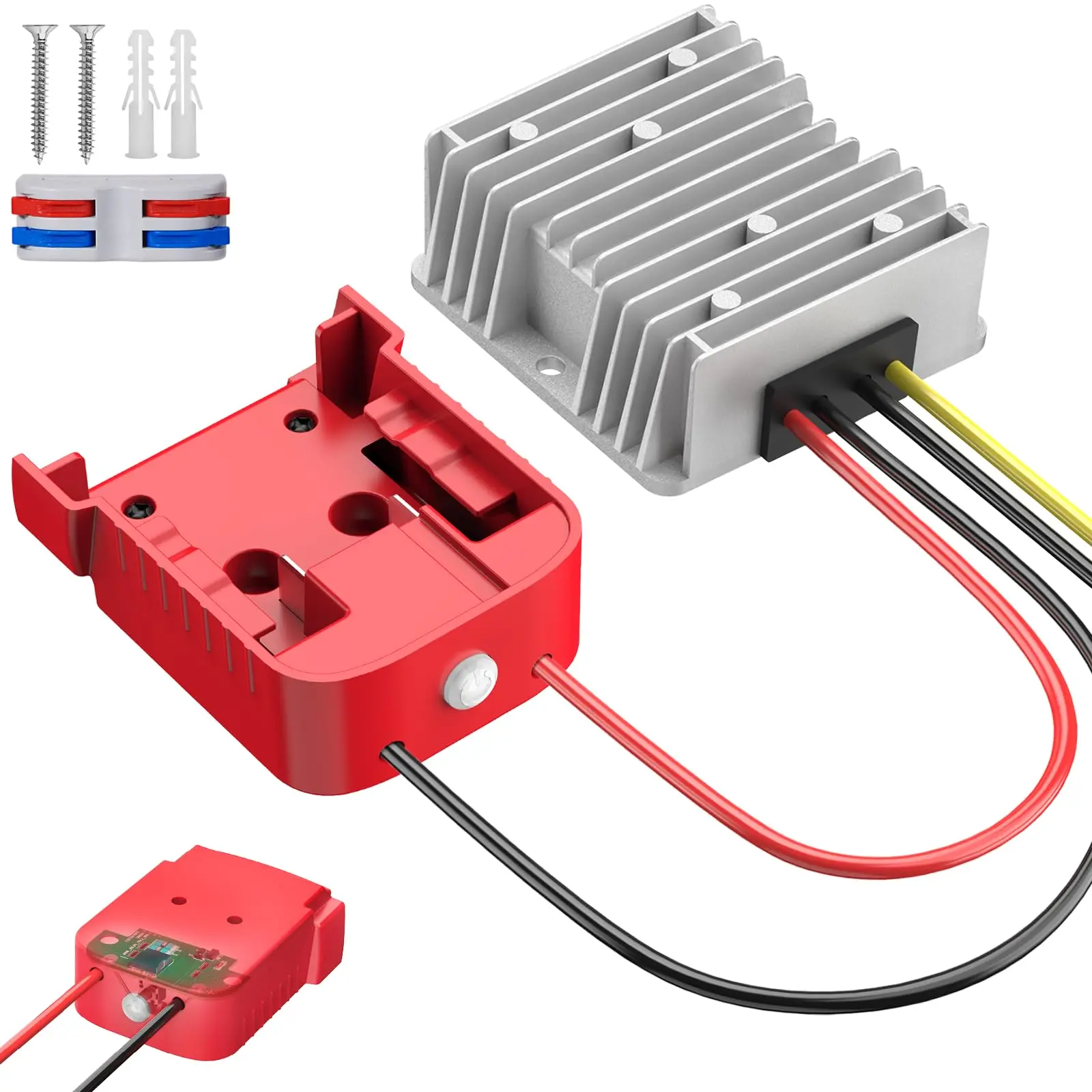 Azocek 18V Battery Adapter Compatible with Milwaukee M18 - With Smart Protection Chip & Power Switch - High Power 12AWG Wire for Power Wheel Upgrade, RC Cars & Robotics [Battery Not Included]