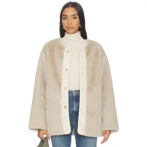 Sanctuary Reversible Fur Liner in Almond Cream