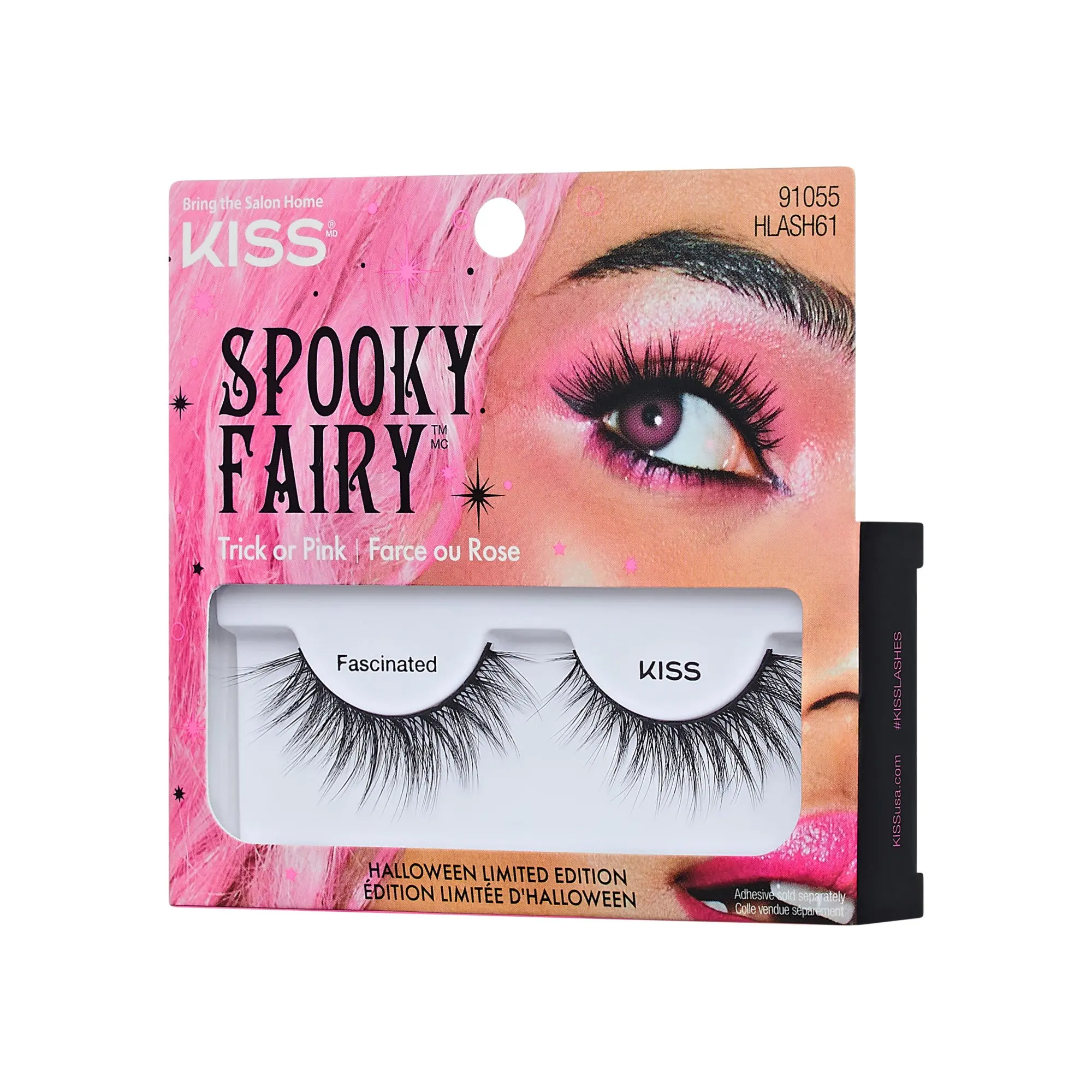 Kiss Halloween False Eyelashes - Fascinated | 1 Pair, Strip Lashes, 14mm