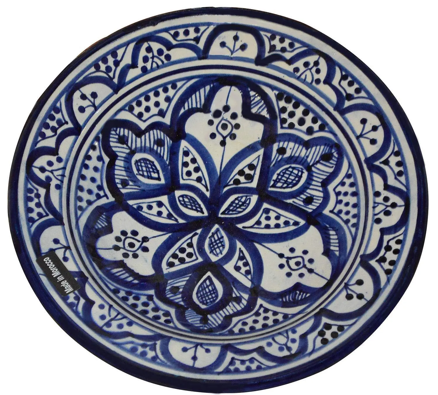 Ceramic Plates Moroccan Handmade Serving, Wall Hanging, Exquisite Colors Decorative Large 12 inches Diameter