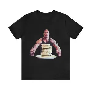Dwayne The Rock Johnson Eats Pancakes Meme Shirt, Funny Parody Tee for Meme Lovers