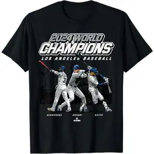 2024 Los Angeles World Champions Ohtani, Betts & Hernández T-Shirt