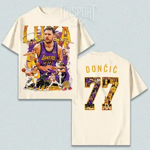 [Youth + Adult] Vintage Luka Doncic 77 'Luka Magic' For Lakers Nation High-Quality 100% Cotton T-Shirt (Made In US), LA Lakers Hooper Shirt, Game Day Outfits, Gift For Basketball Kids Fans, Basketball Graphic Tee