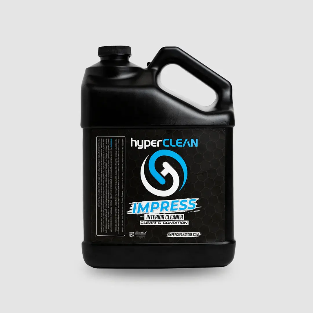 hyperCLEAN Impress Multi-Surface Automotive Interior Cleaner & Conditioner for All Vehicles - Deep Clean, UV Protection for Leather, Vinyl, Plastic