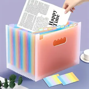 A4 Large Capacity Transparent Expandable Folder, Rainbow Accordion Bag Holds 2000 Sheets, Ideal for Office Home School Document Storage, Expanding File, Clear Folders