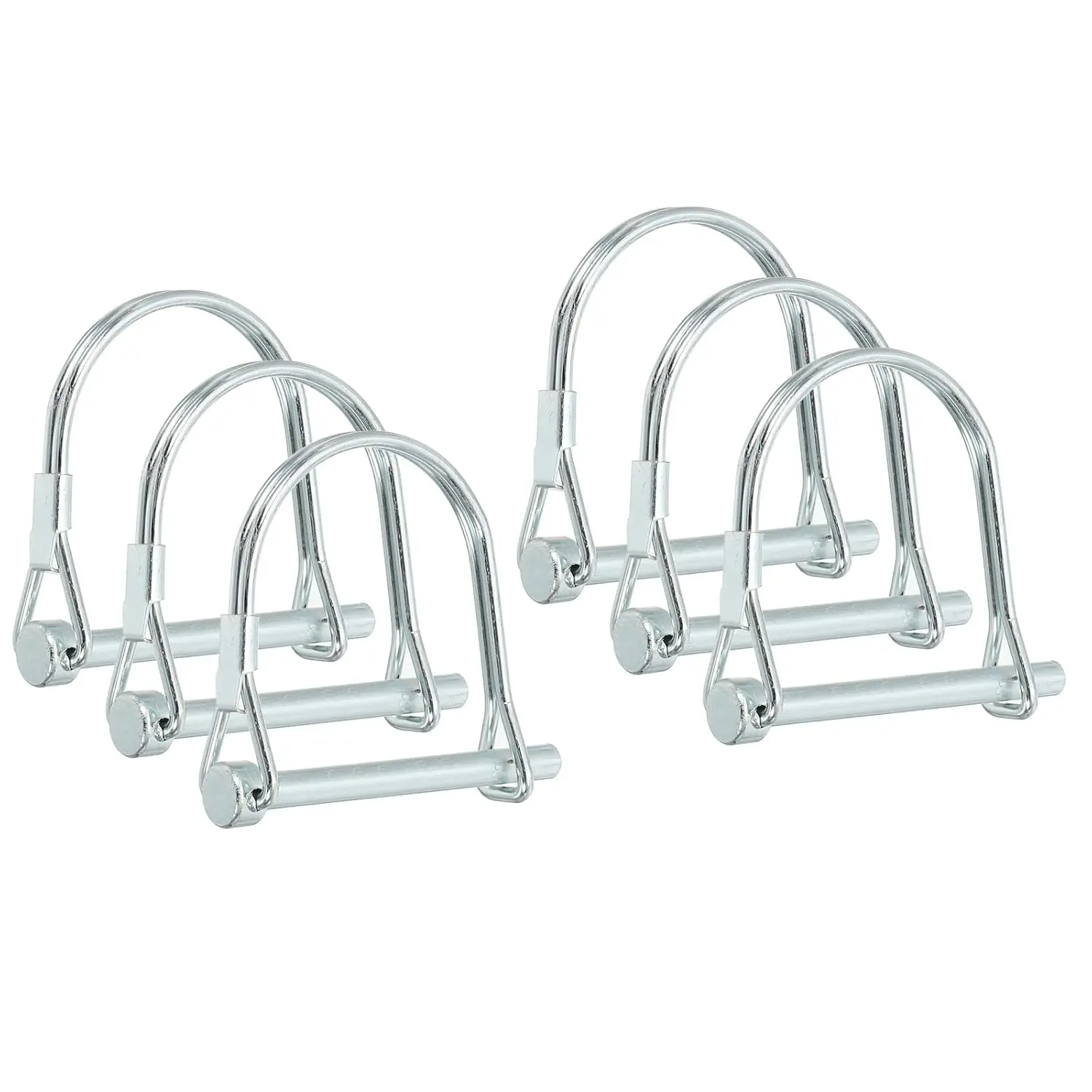 Trailer Coupler Pin 3/16x1-5/8x1.38"(D*L*IW), 6 Pcs Wire Lock Pin Safety Shaft Locking Pin Round Pto Pins for Farm Trailers Lawn Hitches Garden Tractor Kayak Boat (5x40x35mm)