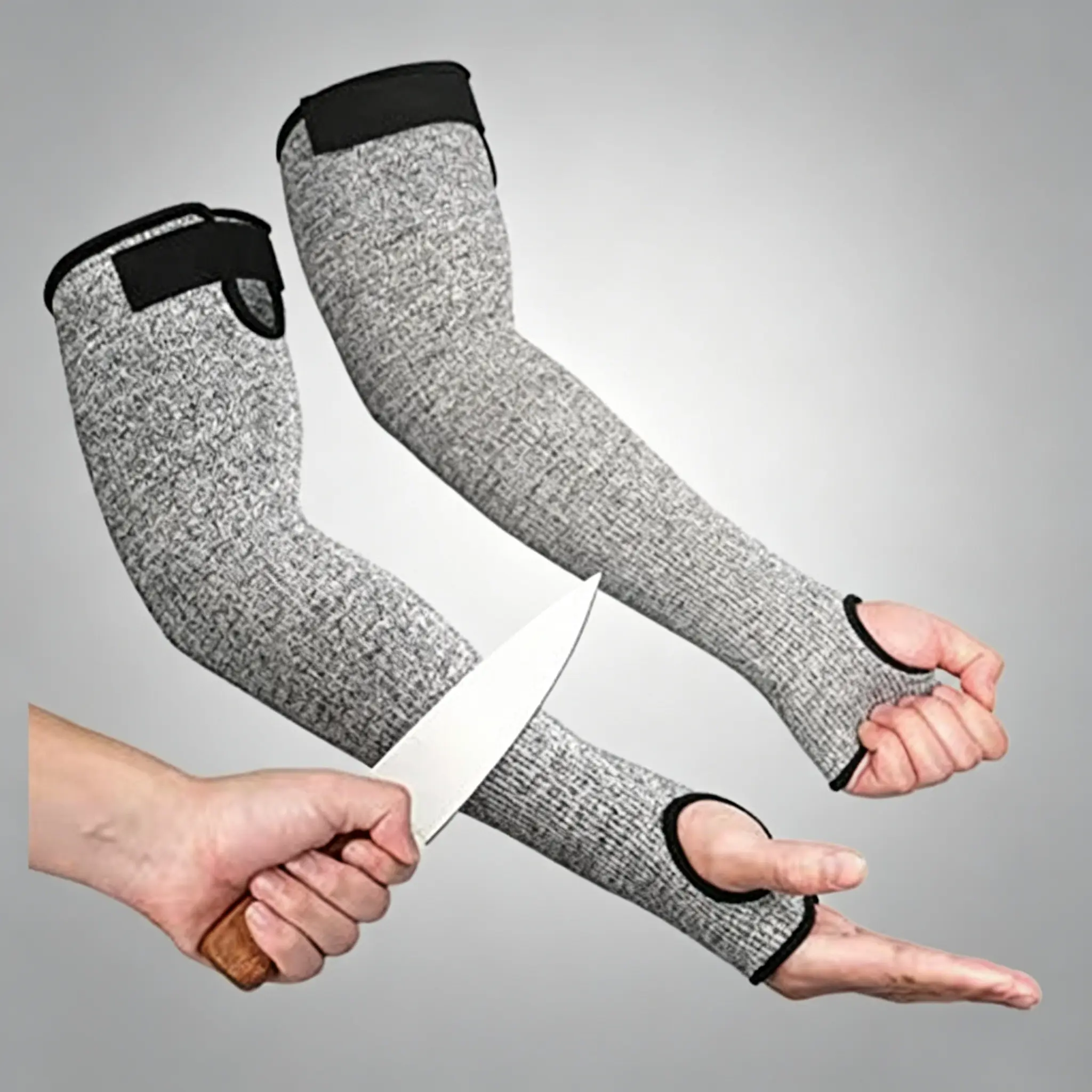 Grade 5 HPPE Arm Sleeves, Cut-Resistant for Construction Site Glass Handling with Abrasion-Tear Protection