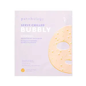 Patchology Bubbly Hydrogel 3 Face Masks - Brightening, Nourishing, Radiance Skin Care with Resveratrol, Niacinamide & Orange Extract