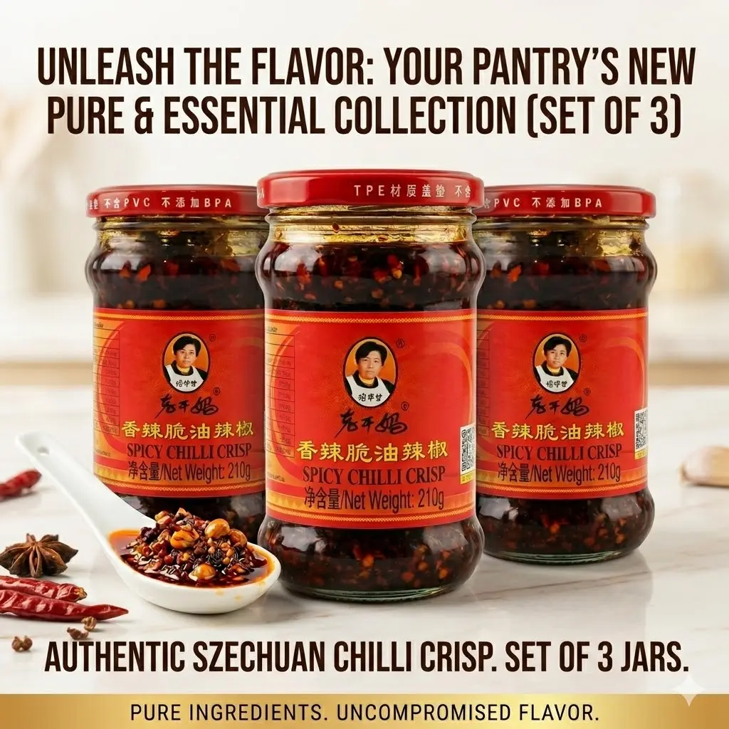 Laoganma Spicy Chili Crisp 7.41 oz / Pack - Original Authentic Szechuan Crunchy Chili Oil, The World's Favorite Umami Hot Sauce for Dipping & Topping