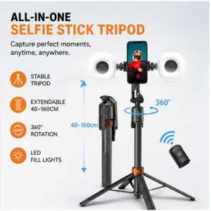 Automatic Face Tracking Tripod, 360° Rotating Selfie Stick With Bluetooth Remote Control, Live Streaming Selfies ,for Camera,iPhone ,iPad ,iOS,Android