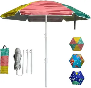 Water Table Kid Umbrella 5ft Beach Umbrella Diameter 0.99-1.2 Inch Pole Resistant UV 50+ Portable Sun Shade with Sand Anchor & Carry Bag, Outdoor Folding Umbrella for Beach,Pool,Patio,Garden NO Tilt The sand needs to be over 5 inches above the bottom