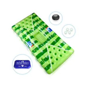 Outer Trails Inflatable Beer Pong Table and Pool Float with WiFi Speaker, 4 Ping Pong Balls, and Detachable Cooler Cover