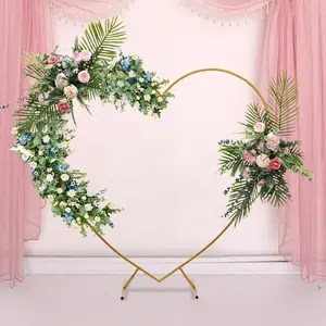 6.9ft Carbon Steel Classic Heart Wing Arch, Waterproof Golden/White Painted, Plant-Friendly - Ideal for Wedding Party Decor, Photo Backdrops