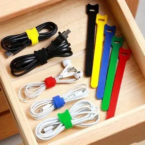 50-Piece Reusable Nylon Hook and Loop Straps affordable  door closer Zinc Plated Spring Assortment Kit common size clevis shackle Organiser Multicolor