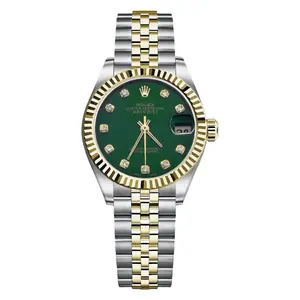 Rolex Datejust 31mm 68273 Custom Green Dial Fluted Bezel Two-Tone Watch WHP042694