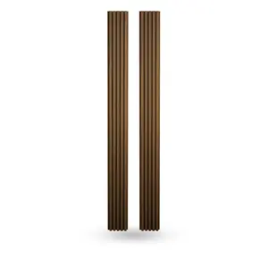 Weathered Teak Exterior Slat Siding Outdoor Wall Cladding Panels 5 Strip: 1" Wide Slats