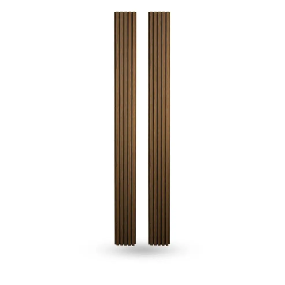 Weathered Teak Exterior Slat Siding Outdoor Wall Cladding Panels 5 Strip: 1" Wide Slats