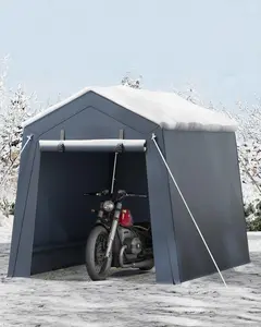 GAOMON 6'×6' Heavy Duty Portable Storage Shed Tent - Outdoor Shelter with Roll-Up Door, Waterproof Bike/ATV/Motorcycle Garage, All-Weather Shelter Tent