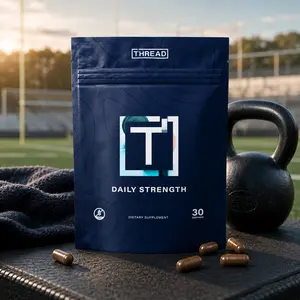 Thread Daily Strength Capsules | Strength & Recovery Capsules for Young Athletes | RipFACTOR Herbal Blend | 30 Servings Supplement