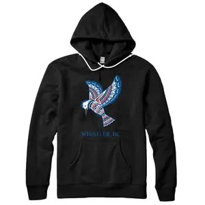 Personalized Whistler British Columbia Canada Native Kingfisher Bird Pullover Hoodie