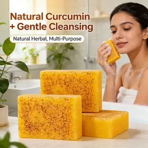 Lemon Turmeric Soap 100g, Facial Cleansing Bar, Gentle, Essential Oil Infused, Ginger Granules, Handmade Soap, Skin Care, Natural Ingredients