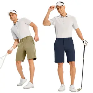 YSENTO Men's Golf Shorts 10" Stretch Quick Dry Lightweight Casual Dress Work Flat Front Shorts with 4 Pockets