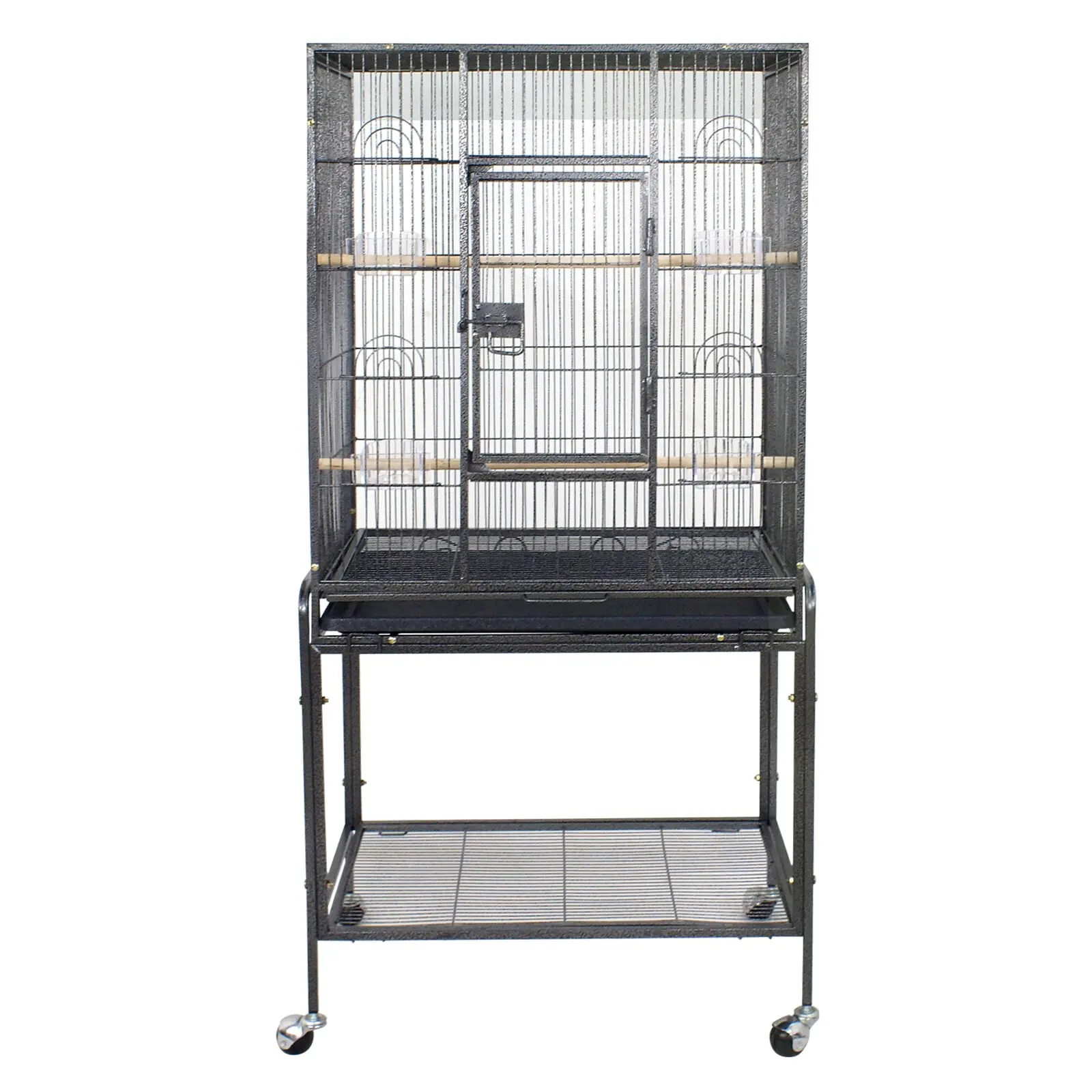 Pet Republic 53.3 in Large Portable Durable Iron Bird Cage - Powder-Coated Frame, Roosting Perches for Cockatiels, Parakeet Cages, Durable Iron Cage