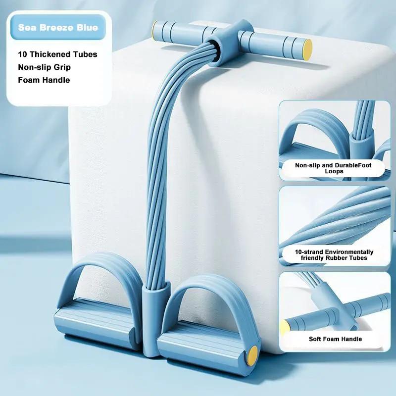 Multifunction Pedal Resistance Trainer with 10 Tubes Enhanced Version – Stronger Resistance for Effective Training, Portable Foot Pedal Exerciser for Full-Body Home Workout, Stretching & Fitness Training