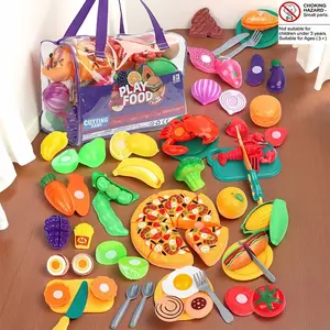 Play Food Cutting Toy Set - Velcro Split Pretend Kitchen Toys for Parent-Child Fun Gift