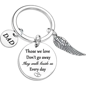 Dad Memorial Keyring - Bereavement Sympathy Gift for Loss of Father - Remembrance Funeral Angel Keychain