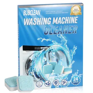 Washing Machine Cleaner Tablets 24 Pack, Deep Cleaning Descaler for Front Loader & Top Load Washer, Heavy Duty Remover for Odor, Grime & Limescale
