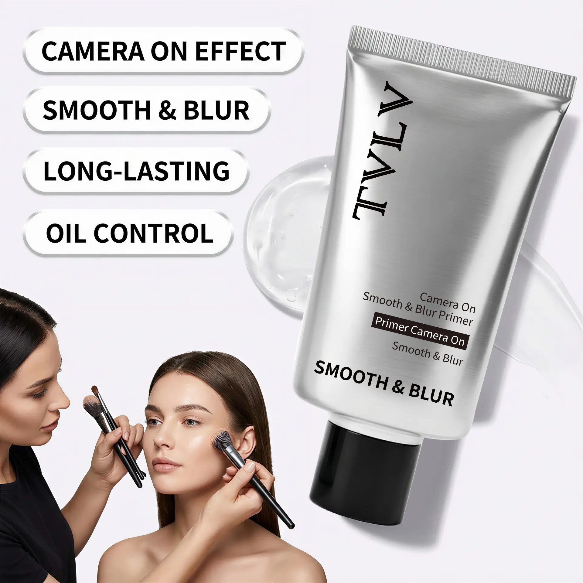 Tvlv Camera on Smooth Blur Primer, Cosmetics Primer, Makeup Base Cream, Long-Lasting Oil Control, Transparent Texture, Makeup Friendly, Flawless Finish, Suitable for Daily Use