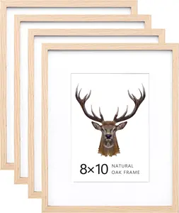 8x10 Frames  Oak  Frames with  Plexiglass, 4 Pack
