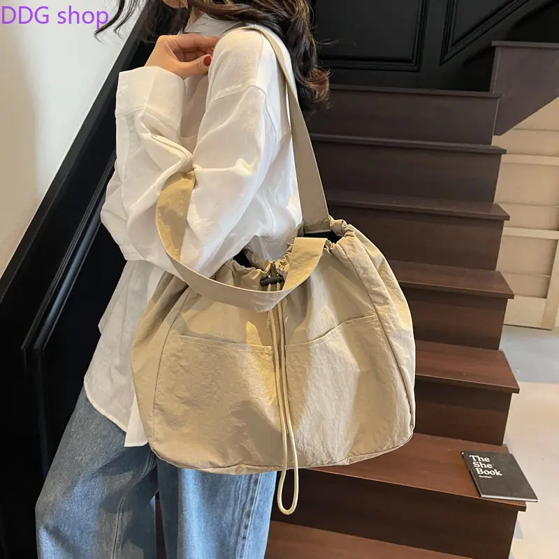 Large Capacity Canvas Tote Bag Fashion Casual Shoulder Crossbody Bag Soft Cloth Daily Handbag Stylish Spacious Carryall Bag for Women Student School Commute Shopping Travel Outdoor Daily Use