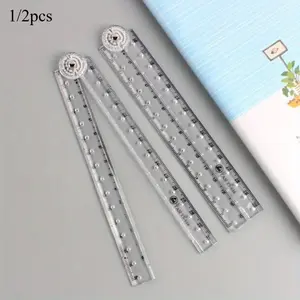 1/2pcs Folding Acrylic Ruler, School Supplies, Office Supplies