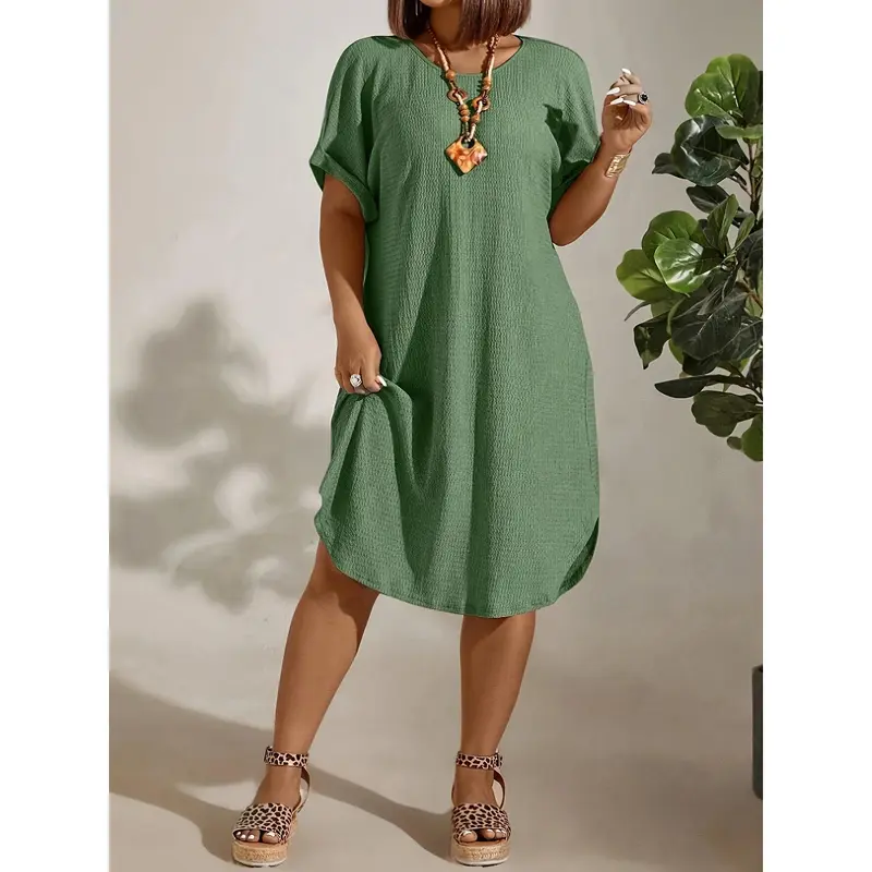 green plus size casual dress Plus Size Kacey Hoodie Mini Dress main image 1