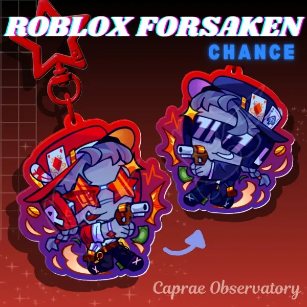 [Forsaken] Acrylic Keychain, 007n7, Shedletsky, Elliot, Chance