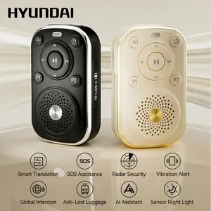 HYUNDAI VA18 8-in-1 Smart AI Translator Speaker, Support Translation, SOS Emergency Assistance, Global Intercom, Anti-Lost Alert, AI Assistant, Radar Detection & Vibration Alert, Portable Audio Device for Travel, Compatible with Android & iOS