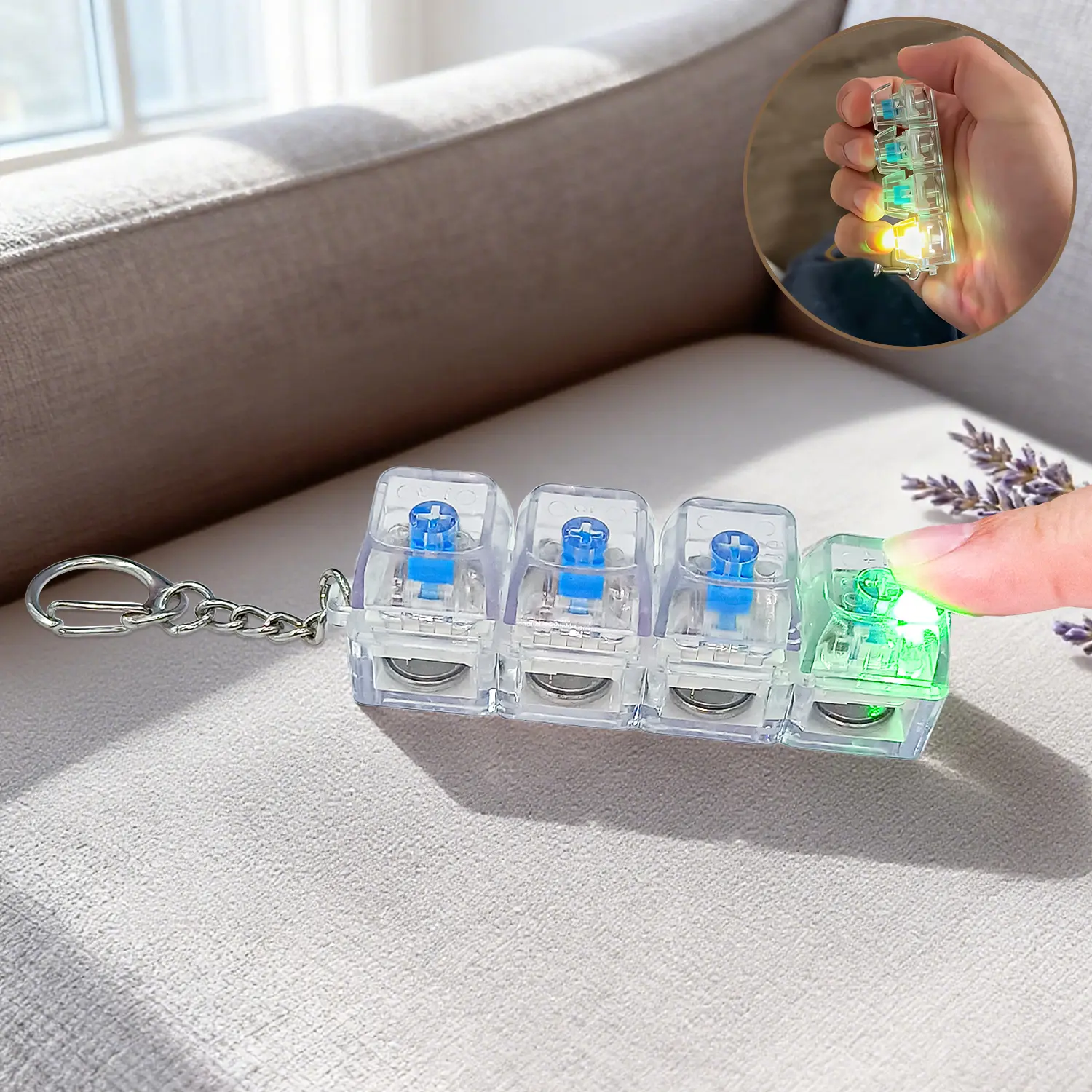 Fingertip Toy LED Keyboard Keychain, Fingertip Clicker, Stress Relief Keychain, Fun Pendant for Boys and Girls, Christmas New Year Gift#MothersDayGift #GiftsForHer
