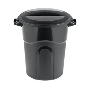 20 Gallon Heavy Duty Plastic Garbage Can with Lid Black Durable Sturdy for Home Office Use Easy Maintenance