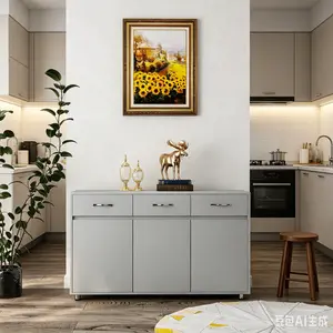 Kitchen Floor Cabinets, Cozy Kitchen Space Solution with Practical Storage Design