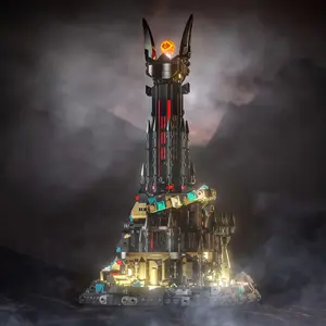 Dark Tower Set, Magic Castle Building Blocks Set, 1224 Castle Building Bricks with LED Lights